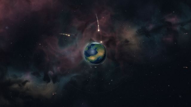 A blue and green super-Earth with clouds, lit by a distant star